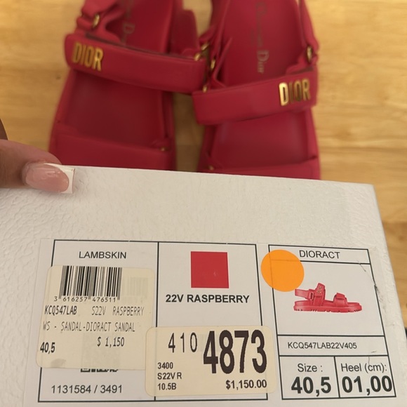 Raspberry Lambskin Christian Dior Sandals - Picture 3 of 3